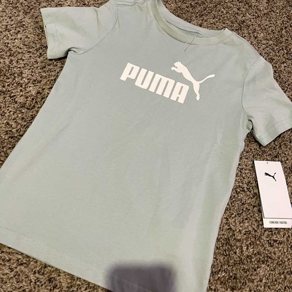 Puma Kids Light Green Short Sleeve Tee